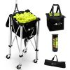 Heavy-Duty Pro Tennis Ball Cart 2.0, Holds 165 Tennis Balls- Premium Practice Hopper, Pickleball, Compact & Lightweight,