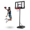 Portable Basketball Hoop Outdoor, 4.25FT-10FT Height Adjustable Basketball Goal, Shatterproof Backboard, Built-in Wheels, Basketball Stand