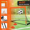 Kids Soccer Goal Training Equipment Set For Backyard Foldable 4x3FT Soccer Net Agility Ladder