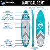 Nautical Inflatable Stand Up Paddle Board, Superb Maneuverability 10' Long 32" Wide 6" Thickness SUP with Premium Bag, A