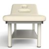 80 Inches Wide - Quality Leather Beauty Spa Furniture Massage Table Bed Iron on Round Legs Facial Bed Beauty Bed - Beige Gray