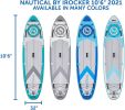 Nautical Inflatable Stand Up Paddle Board, Superb Maneuverability 10' Long 32" Wide 6" Thickness SUP with Premium Bag, A