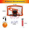 Indoor Mini Basketball Hoop Set Over Door Basketball Hoop with 4 Inflatable Balls Electric Audio Scorer Foldable Basket Gift for Kids and Adults