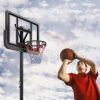 Basketball Hoop Basketball System 4.76-10ft Height Adjustable with 4 Basketball, Net Pocket, Inflator Set