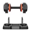 25LB 5 in 1 Single Adjustable Dumbbell Free Dumbbell Weight Adjust with Anti-Slip Metal Handle, Ideal for Full-Body Home Gym Workouts