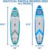 Nautical Inflatable Stand Up Paddle Board, Superb Maneuverability 10' Long 32" Wide 6" Thickness SUP with Premium Bag, A