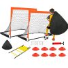 Kids Soccer Goal Training Equipment Set For Backyard Foldable 4x3FT Soccer Net Agility Ladder