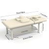 80 Inches Wide - Quality Leather Beauty Spa Furniture Massage Table Bed Iron on Round Legs Facial Bed Beauty Bed - Beige Gray