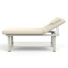 80 Inches Wide - Quality Leather Beauty Spa Furniture Massage Table Bed Iron on Round Legs Facial Bed Beauty Bed - Beige Gray