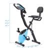 Folding Exercise Bike, Fitness Upright and Recumbent X-Bike with 16-Level Adjustable Resistance, Arm Bands and Backrest