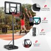 Portable Basketball Hoop Outdoor, 4.25FT-10FT Height Adjustable Basketball Goal, Shatterproof Backboard, Built-in Wheels, Basketball Stand