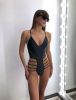 Europe and the United States new swimwear V-neck bandage one-piece swimsuit