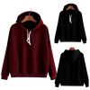 Women Casual Solid Color Hoodies Ladies Long Sleeve Casual Hooded Sweatshirts