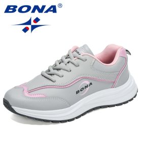 BONA 2022 New Designers Popular Running Shoes Student Outdoor Casual Sneakers Female Flat Tenis Shoes Feminimo Walking Footwear (Color: Black royal blue, size: 8)