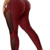 Honeycomb Mesh Contrast Leggings, Sporty Skinny High Waist Lifting Yoga Leggings, Women's Clothing