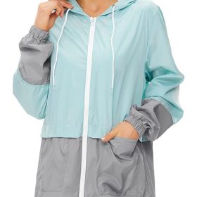 Women's Outwear Women Rain Coats Lightweight Waterproof Outdoor Rain Jacket (Color: Light Blue, size: M(6))