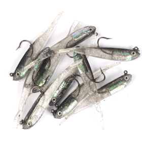 10pcs Lure Artificial Lure With Hook; Small Gray Fish Simulation Soft Bait (Color: With Hook, Capacity: 10pcs)