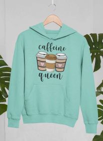 Caffeine Queen Hoodie (Color: Heather Prism Dusty Blue, size: X-Large)