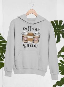 Caffeine Queen Hoodie (Color: Athletic Heather, size: X-Large)