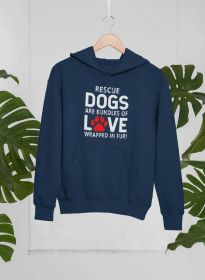 Rescue Dogs Are Bundles of Love Hoodie (Color: Navy, size: X-Large)