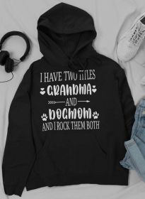 Grandma & Dogmom Hoodie (Color: Black, size: X-Large)