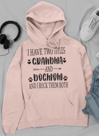 Grandma & Dogmom Hoodie (Color: Heather Prism Peach, size: X-Large)