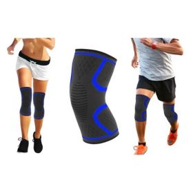 2-Pack Knee Compression Sleeve Support (Color: Blue, size: XL)