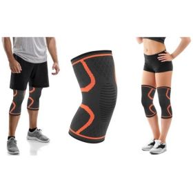 2-Pack Knee Compression Sleeve Support (Color: Orange, size: L)