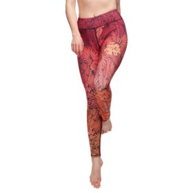 Floral Printed Set Yoga Pants Pilates Training Wear (Colour: Rose, size: XXL)