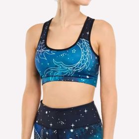 Women's Padded Sports Bra Fitness Workout Running Shirts Yoga Bra Athletic Tops (Colour: Starry Blue, size: M)