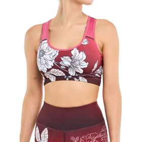 Women's Padded Sports Bra Fitness Workout Running Shirts Yoga Bra Athletic Tops (Colour: Cherry blossom powder, size: S)