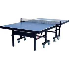 Professional Table Tennis Table with Quick Clamp Ping Pong Net and Post Set - 10 Minute Easy Assembly - Foldable Ping Pong Table (Color: Blue)