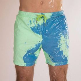 Color-changing Beach Shorts Men Quick Dry Swimwear Beach Pants Warm Color Discoloration Shorts Swimming Surfing Board Shorts (Color: C, size: M)