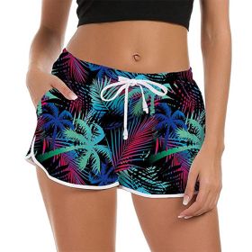 Summer Women Drawstring Board Short Quick Dry Stretch Print Novelty Pattern Swimsuit Swimwear Surfing Beach Shorts –∫—É–ø–∞–ª—å–Ω—ã–π (Color: C, size: XL)