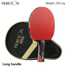 5 Star Carbon Fiber Table Tennis Racket Double Pimples-in Rubber PingPong Paddle Bat With Bag Dropshipping (Color: FL Long handle)