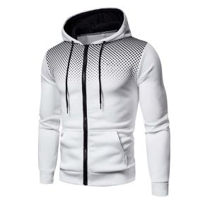 Mens Lightweight Zipped Up Hoodie (Color: White, size: XL)