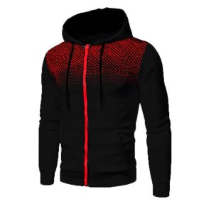 Mens Lightweight Zipped Up Hoodie (Color: Black, size: XL)