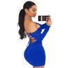 Summer Dress Sexy Back Lace Up Off The Shoulder Mini Dress Women Bodycon Club Dresses Fashion Vestidos