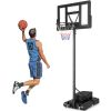 4.25-10 Feet Adjustable Basketball Hoop System with 44 Inch Backboard