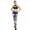 New women summer four-needle six-line digital leopard leggings hip elastic leggings