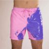 Color-changing Beach Shorts Men Quick Dry Swimwear Beach Pants Warm Color Discoloration Shorts Swimming Surfing Board Shorts