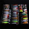 56pcs Premium Minnow Fishing Lures Kit - Hard Bait Plastic Tackle Crank Baits for Freshwater and Saltwater Fishing - Lifelike Design for Increased Cat