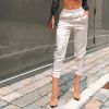 Casual Pants Sexy Slim Strap Features Contrast Side Casual Pants