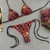 New Leopard Print Bikini Straps Female Swimsuit Split Foreign Trade Swimwear Beach Bikini