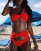 New Solid Color Bikini High Waist Swimsuit Female Straps Swimsuit Sexy Split Bikini