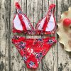 New Bikini Flower Print Swimsuit Ladies Split Swimsuit Beach Bikini