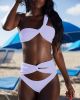 New Solid Color Bikini High Waist Swimsuit Female Straps Swimsuit Sexy Split Bikini