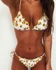 Sunflower Print Bikini New Swimwear Women's Fluffy Swimwear Strap Bikini