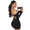 Summer Dress Sexy Back Lace Up Off The Shoulder Mini Dress Women Bodycon Club Dresses Fashion Vestidos