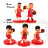 5pcs/pack 2.3inch/6cm White/Red Manga Action Figure Toys; Basketball Anime Figures